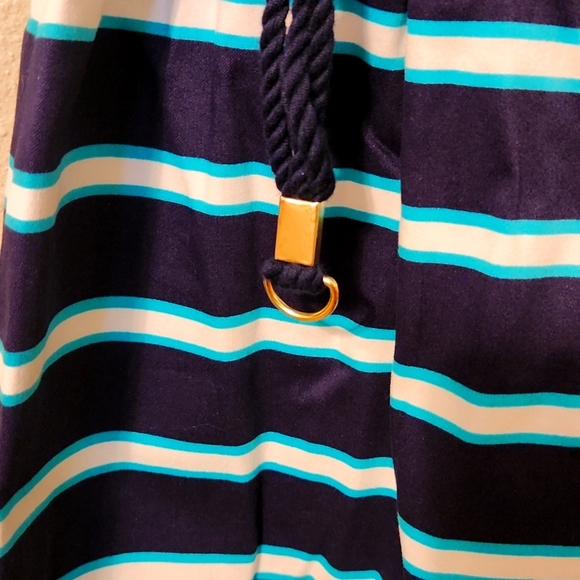 Tommy Hilfiger Sleeveless Fitted Dress, Size 12, Striped Nautical with cord belt - Picture 5 of 8